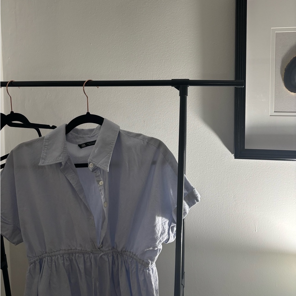 zara. blue. midi dress. small.
